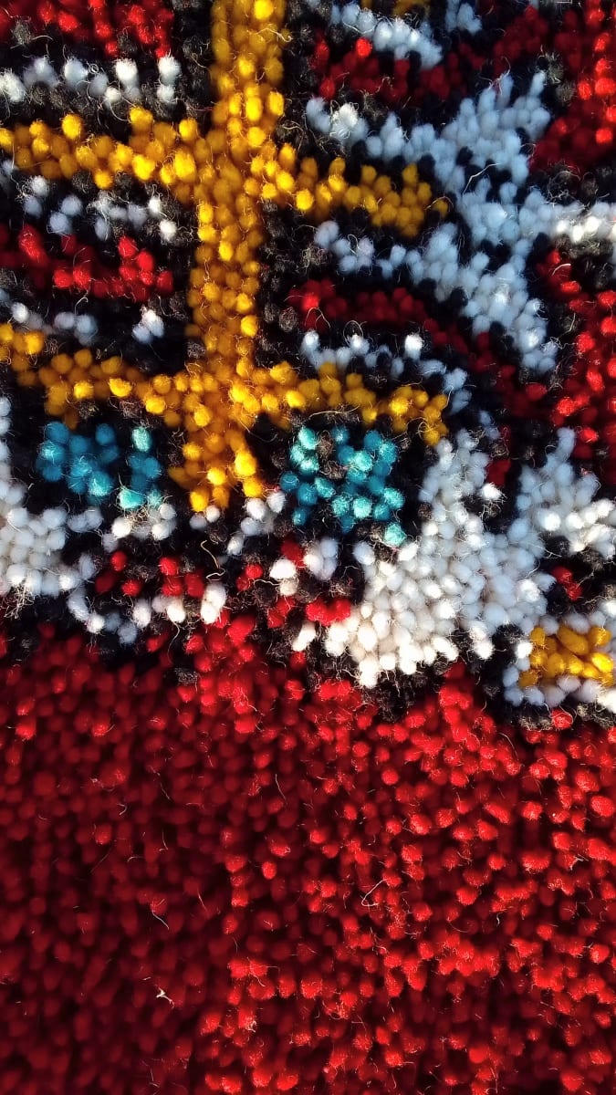  Pile Knot Rug Wool Threads Colored Morocco