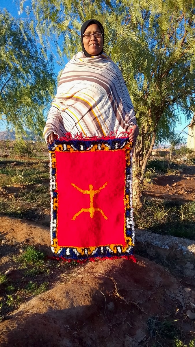  Pile Knot Rug Wool Threads Colored Morocco