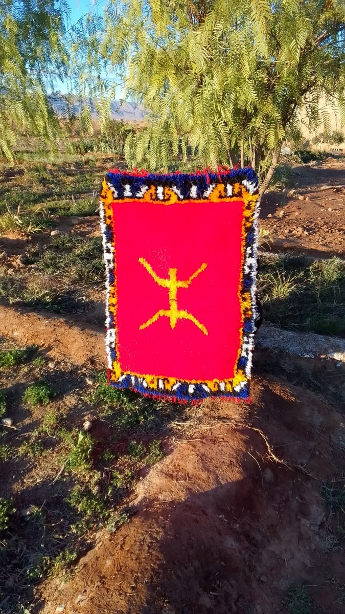  Pile Knot Rug Wool Threads Colored Morocco
