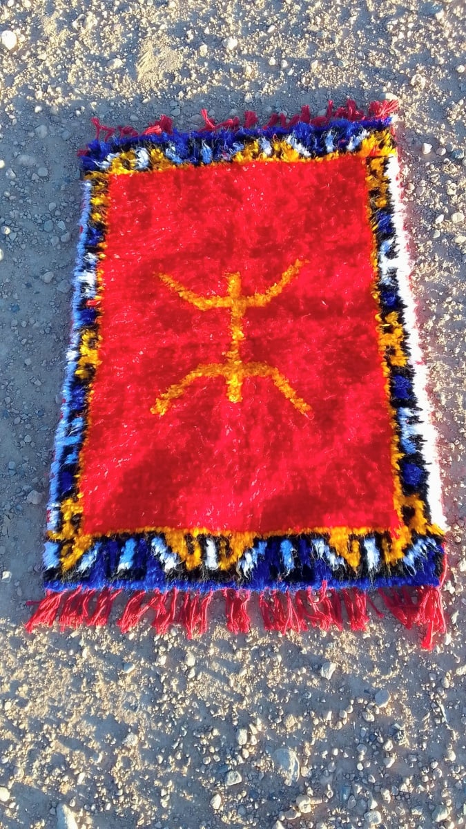  Pile Knot Rug Wool Threads Colored Morocco