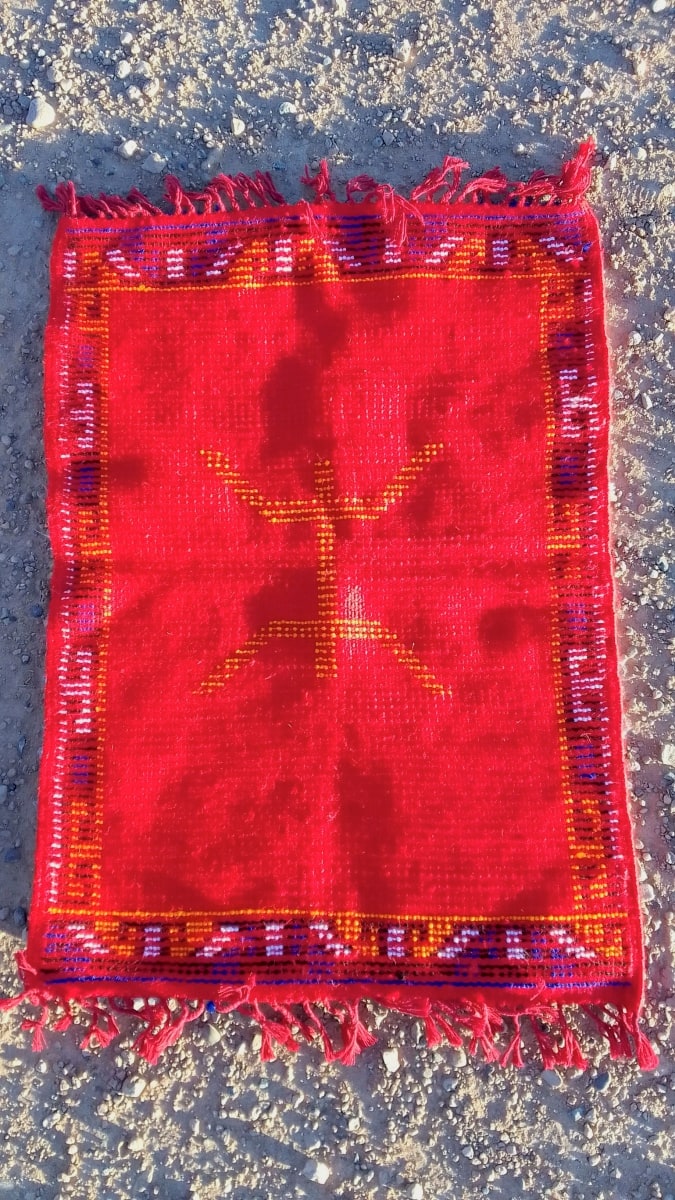  Pile Knot Rug Wool Threads Colored Morocco