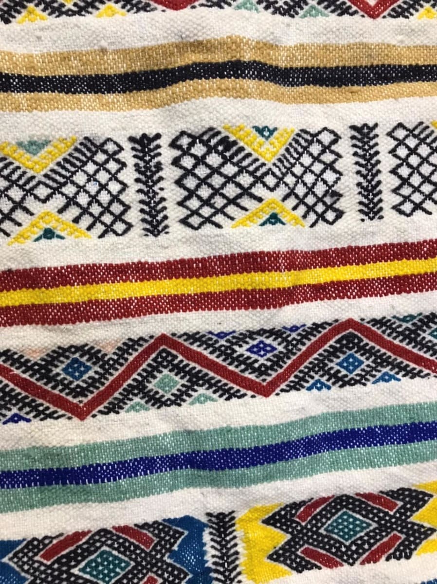  Pile Knot Rug Warp Yellow, Black Morocco