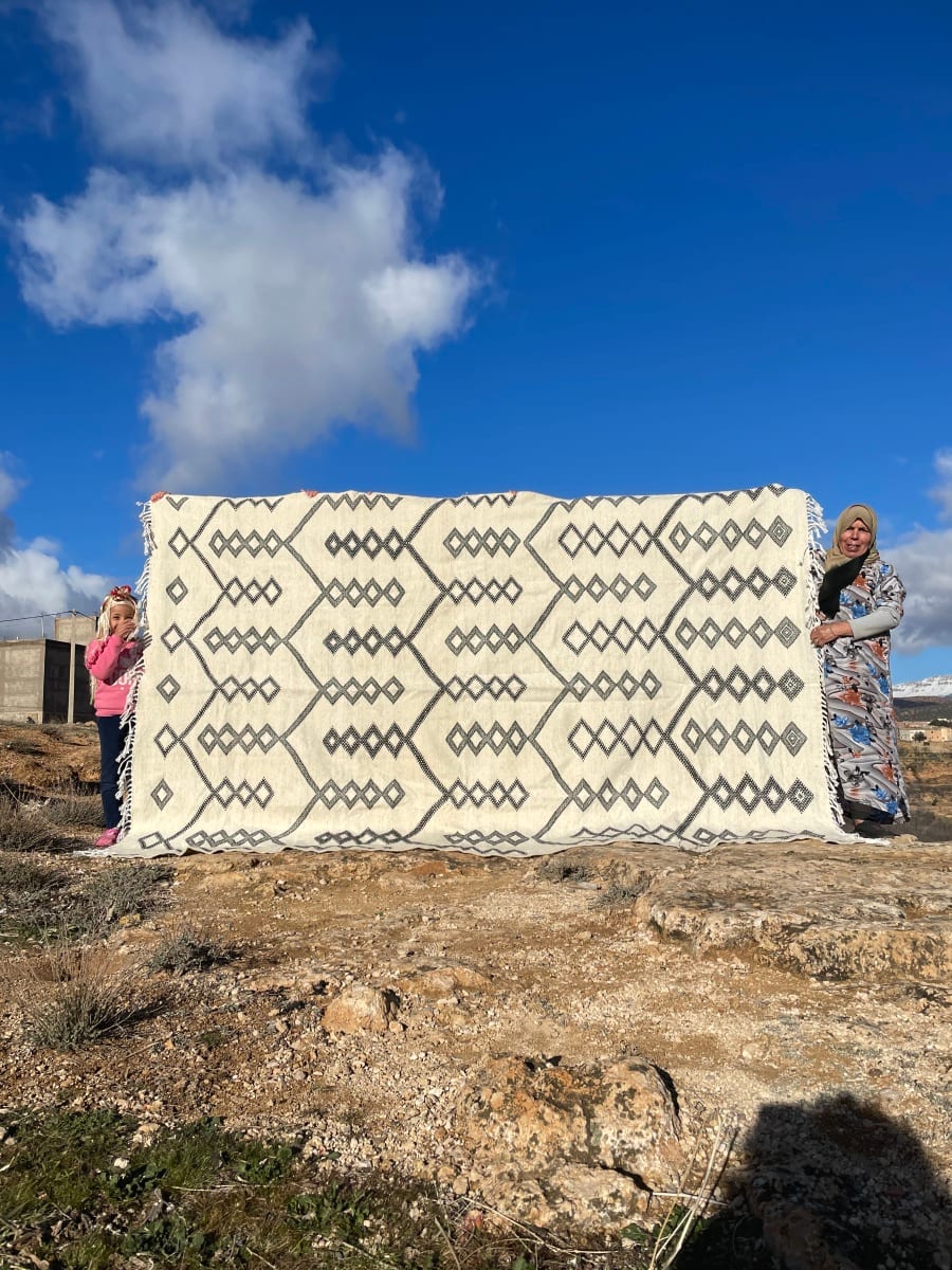  Flatweave  Black, White Morocco