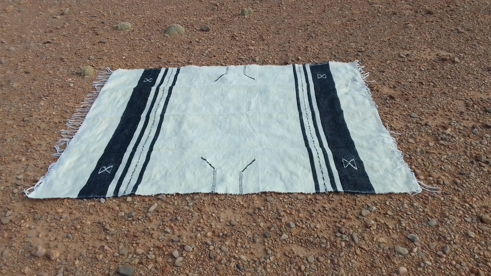  Blanket Wool Threads Black, White Morocco