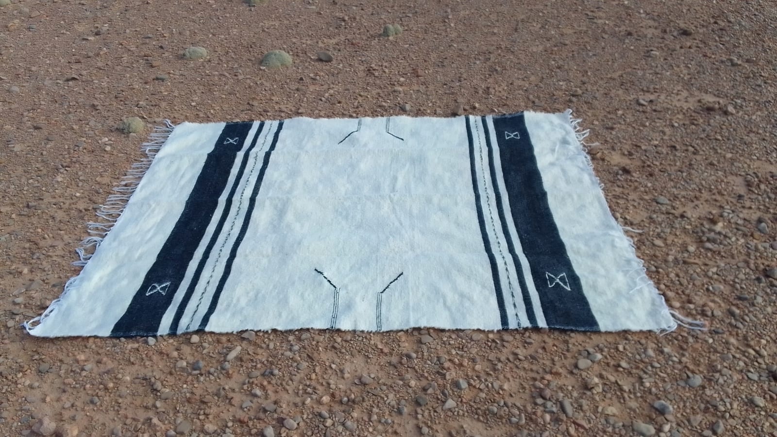  Blanket Wool Threads Black, White Morocco