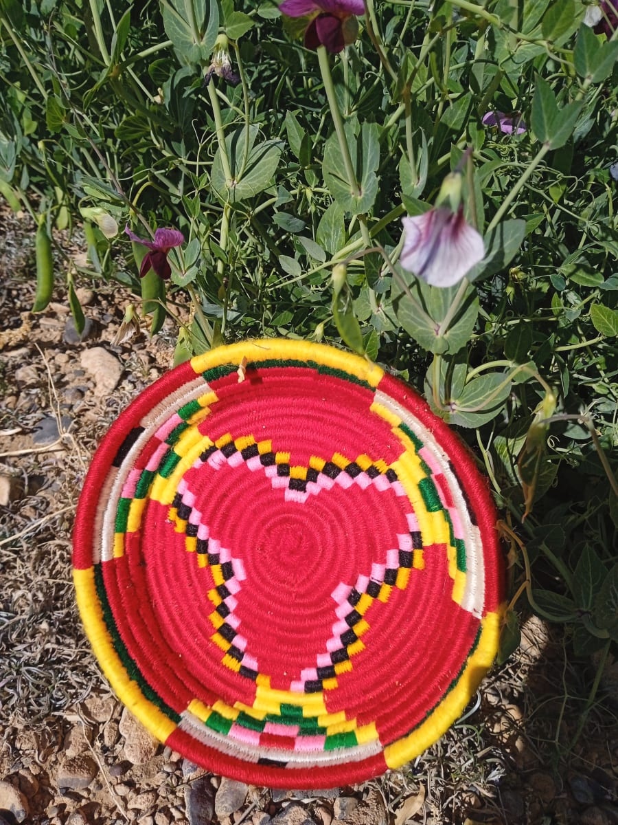  Basket Dyed Wool and Reed Colored Morocco