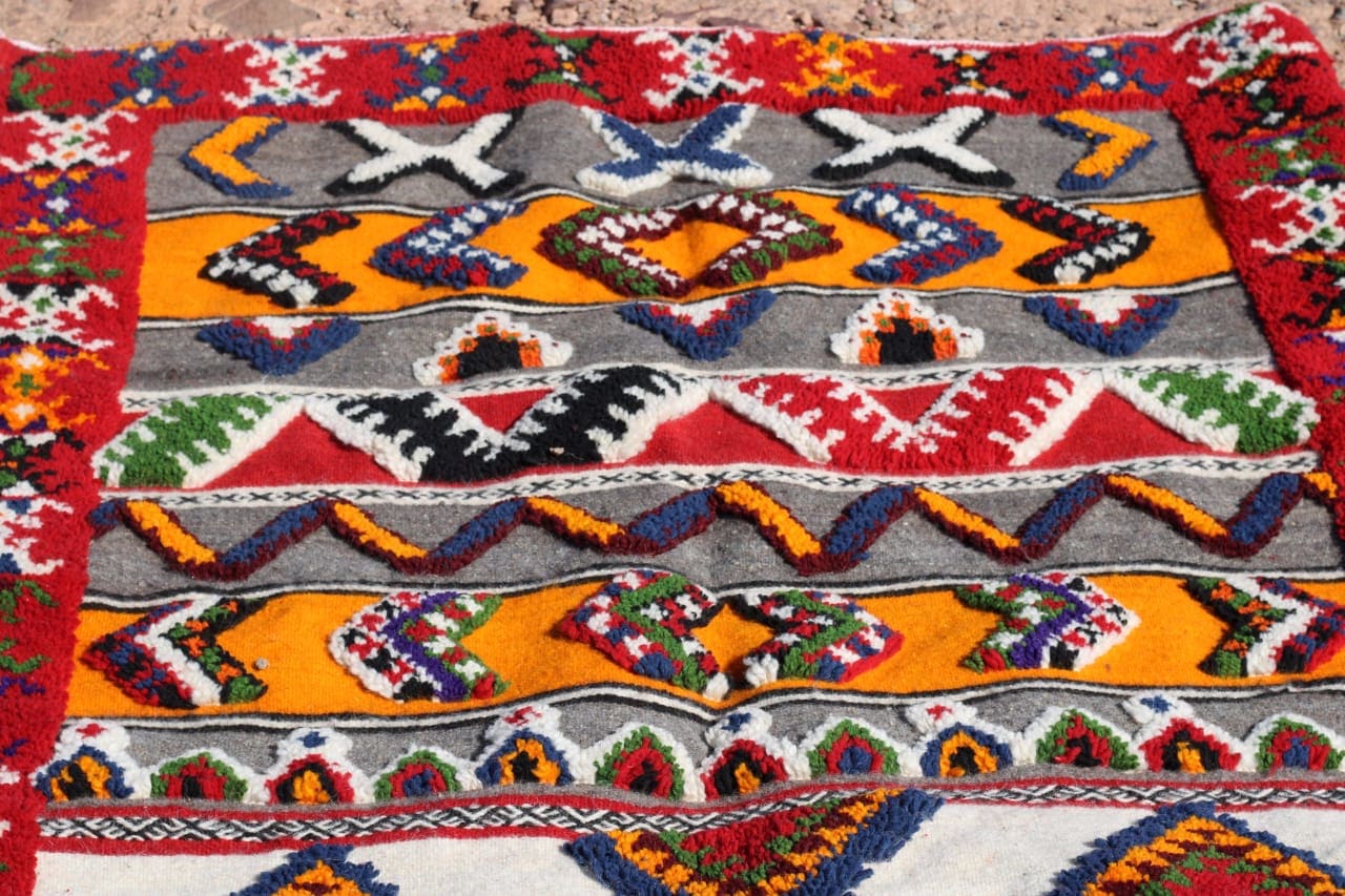  Mixed handmade rug  Colored Morocco