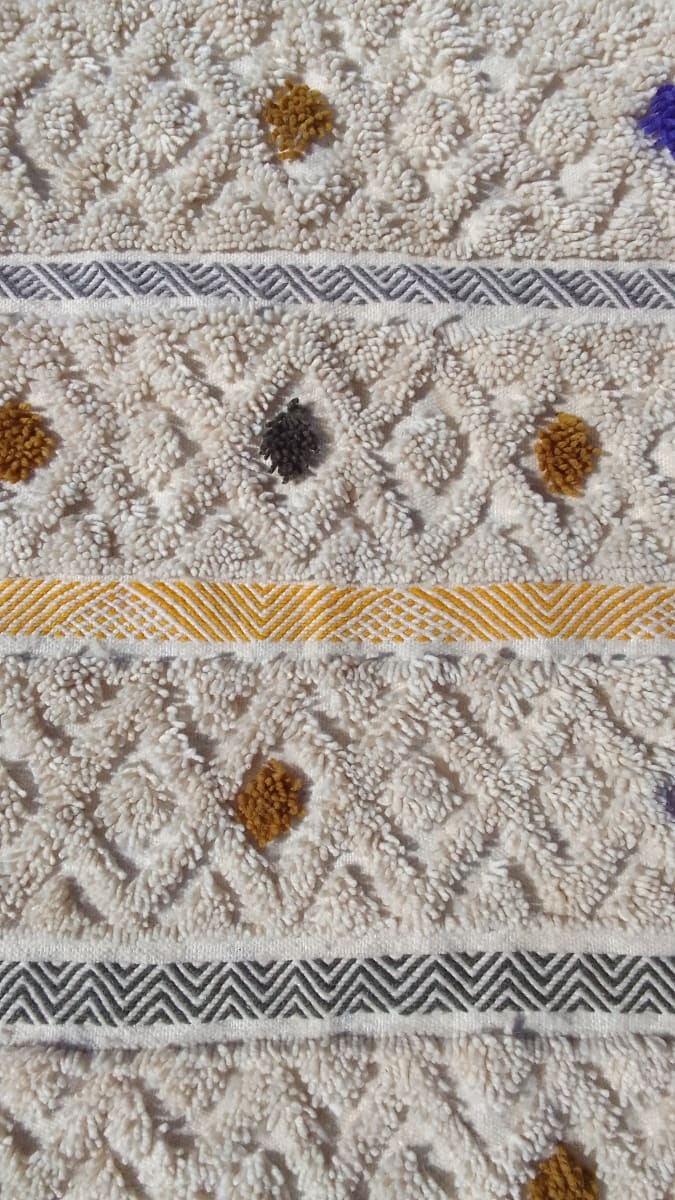  Beni Ourain Rug Wool  and Thread Colored Morocco
