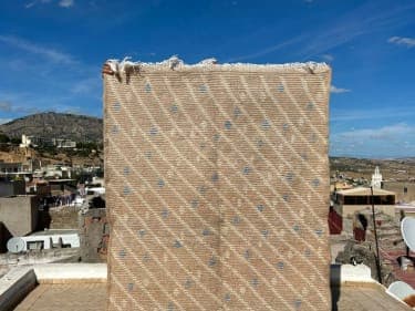  Beni Ourain Rug  Light Blue, Brown Morocco