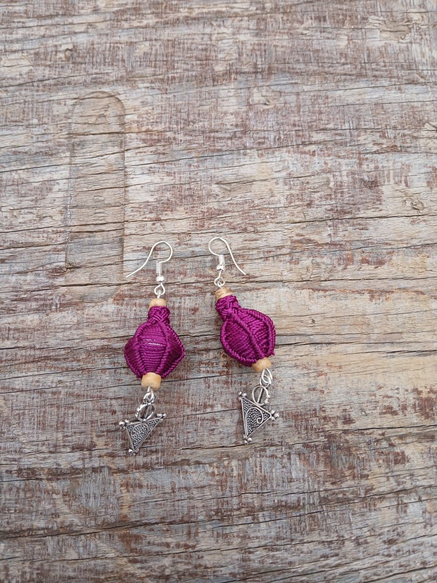 Button Dangle Earrings