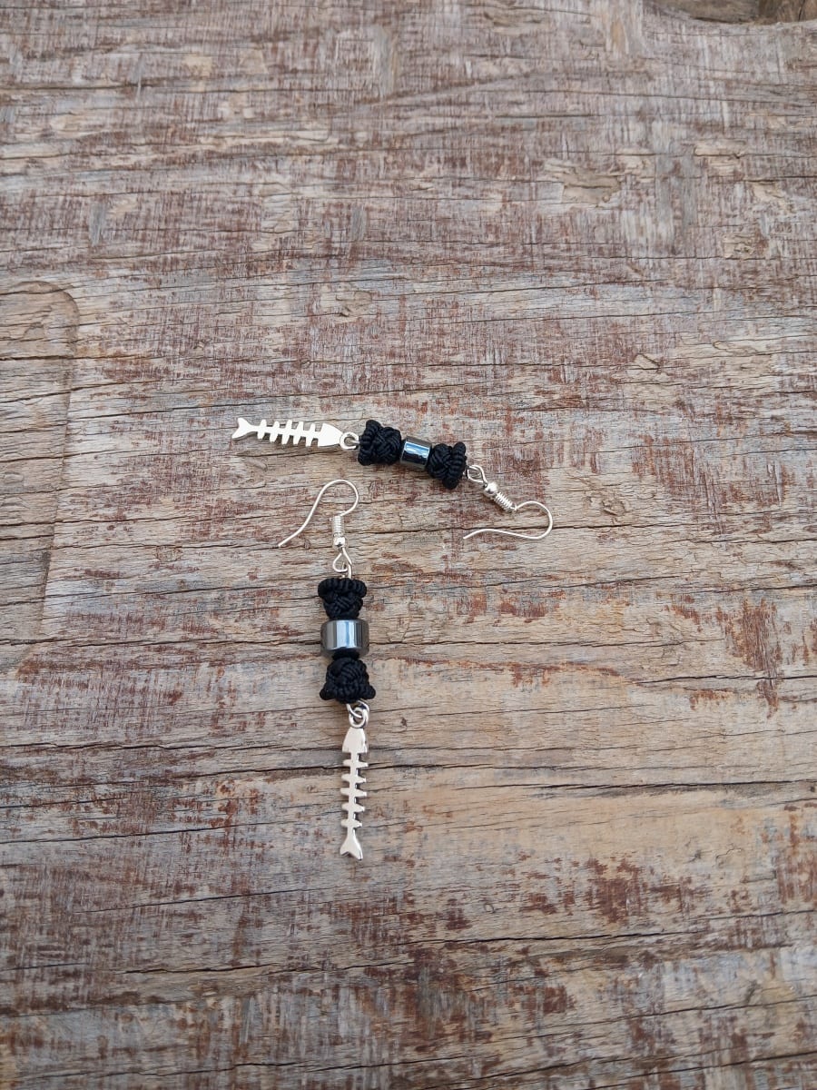 Button Dangle Earrings