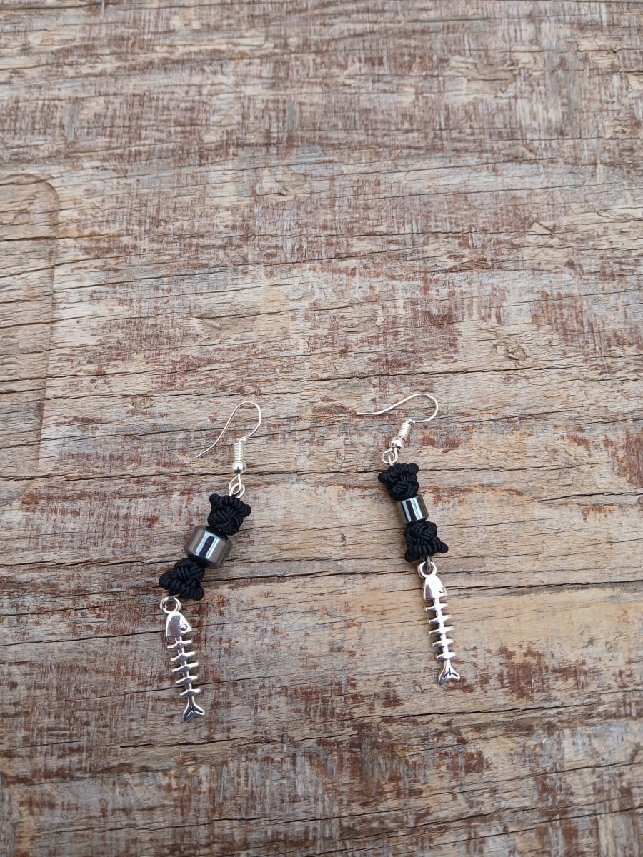 Button Dangle Earrings