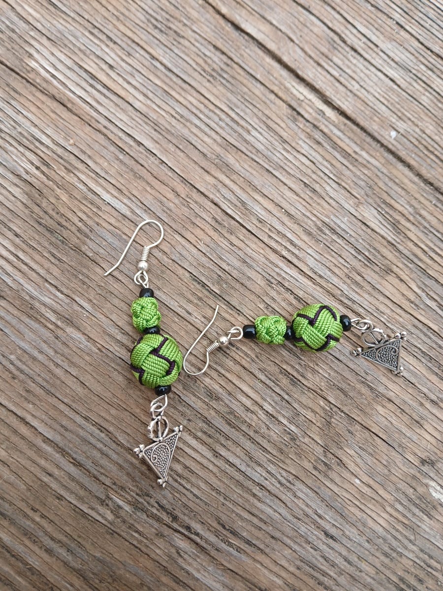Button Dangle Earrings