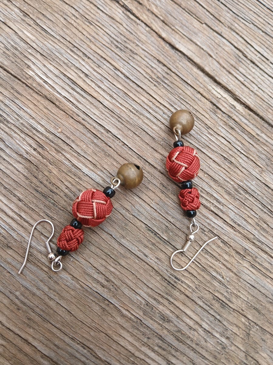 Button Dangle Earrings