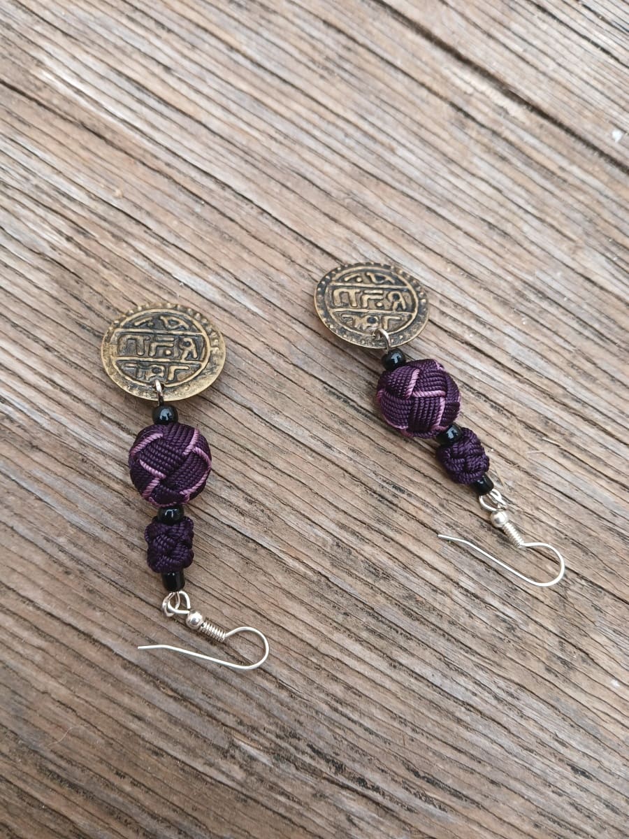 Button Dangle Earrings
