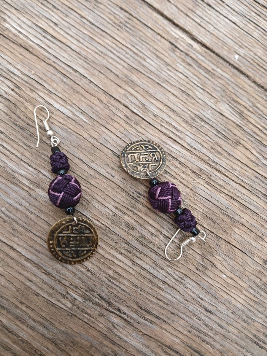 Button Dangle Earrings