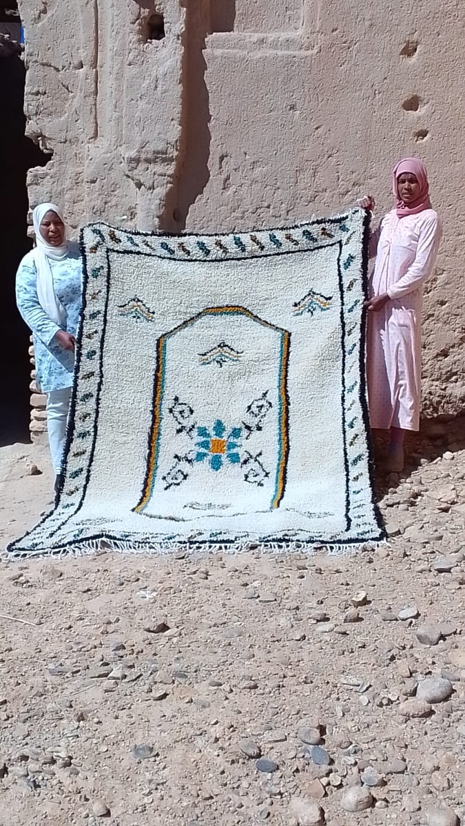  Pile Knot Rug Wool Threads Colored Morocco