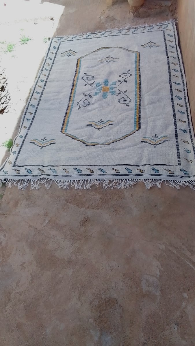  Pile Knot Rug Wool Threads Colored Morocco