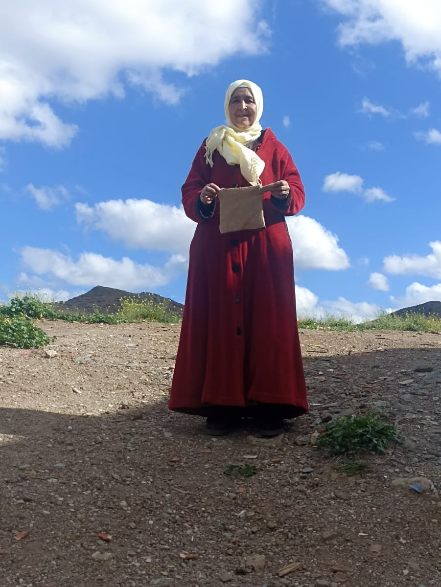  Emboidered wallet  Red, Brown Morocco