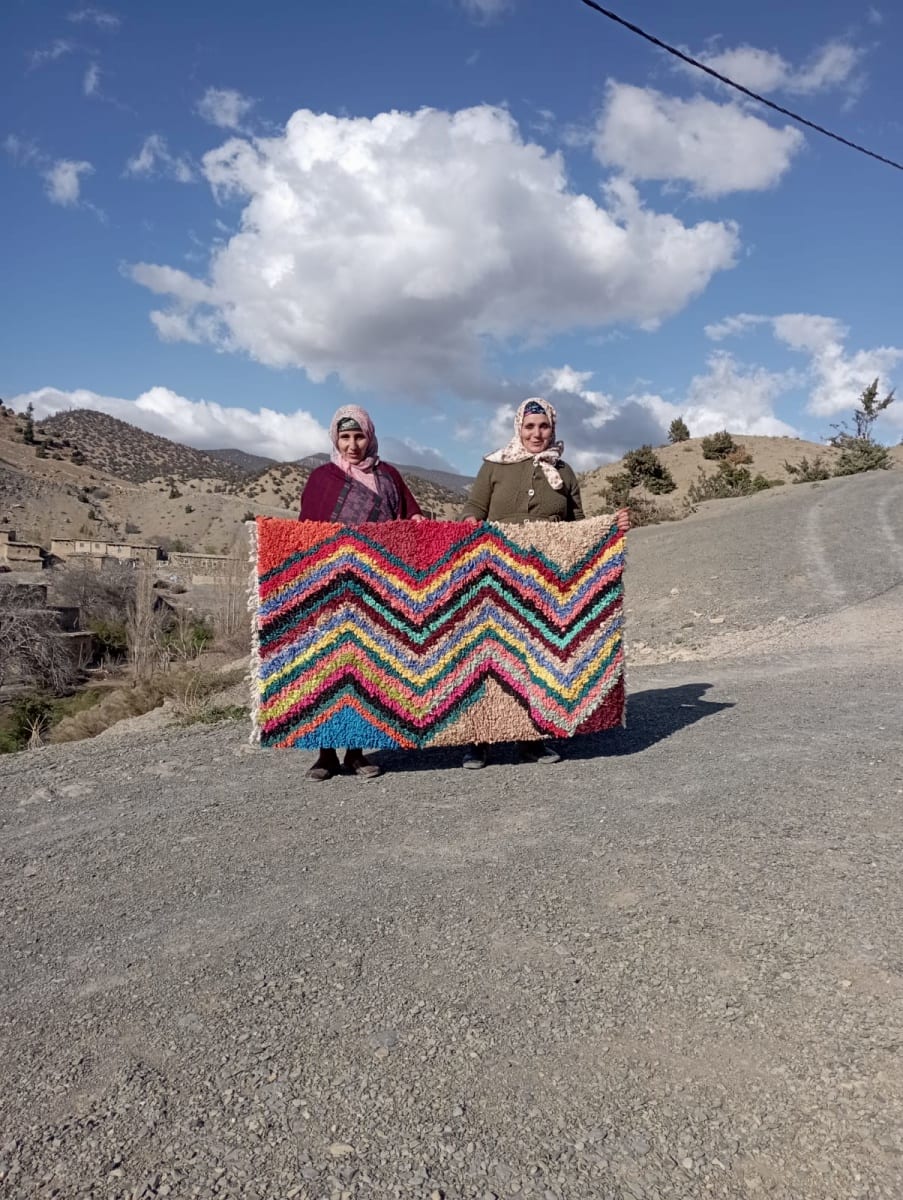  Boucherouite Cotton Thread Colored Morocco