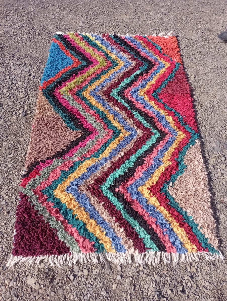  Boucherouite Cotton Thread Colored Morocco