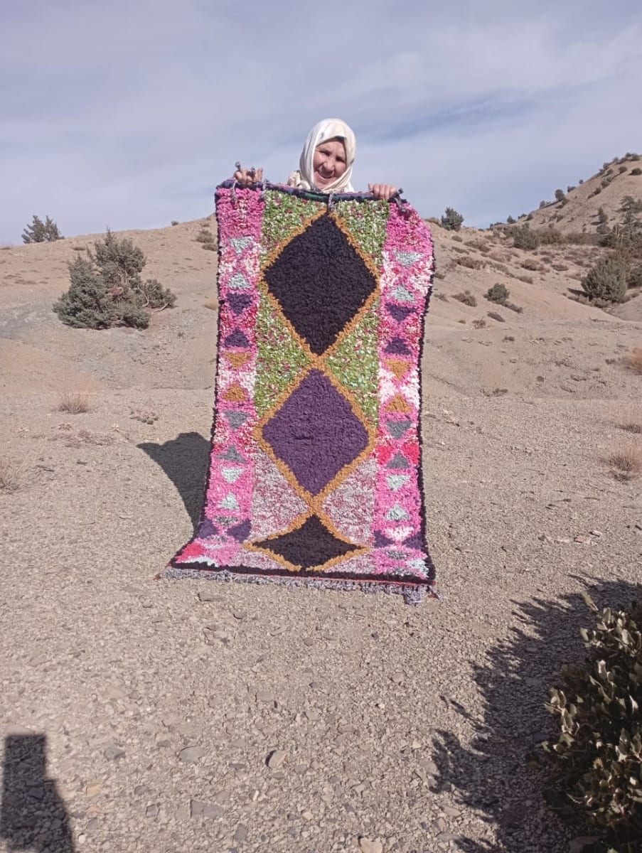  Boucherouite Cotton Thread Colored Morocco