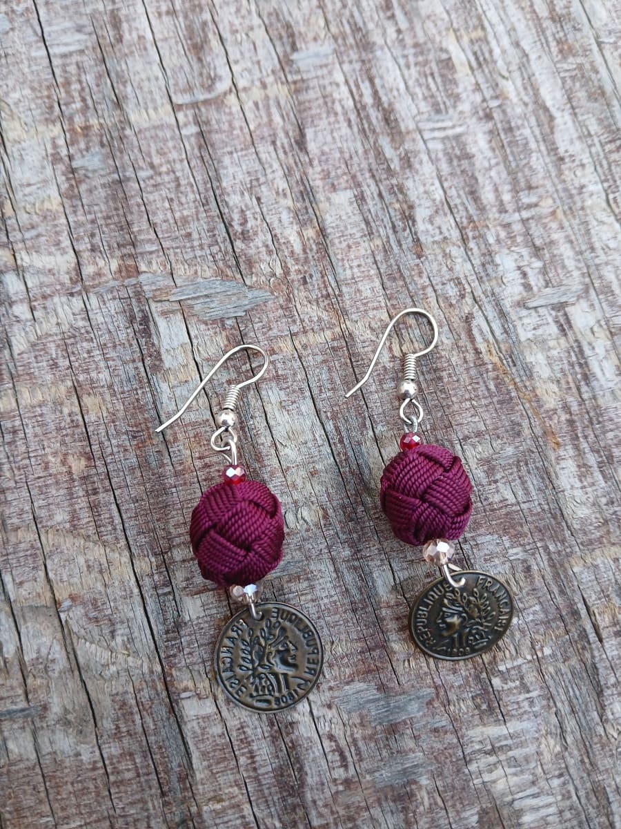 Button Dangle Earrings