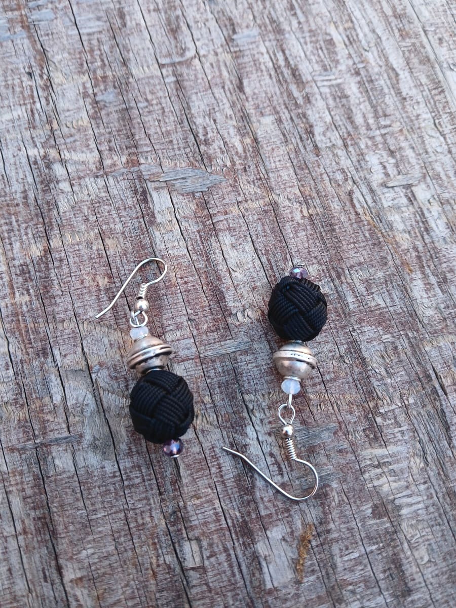 Ball and Button Earrings