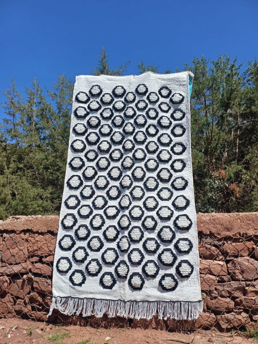  Boucherouite rug Rags Black, White Morocco