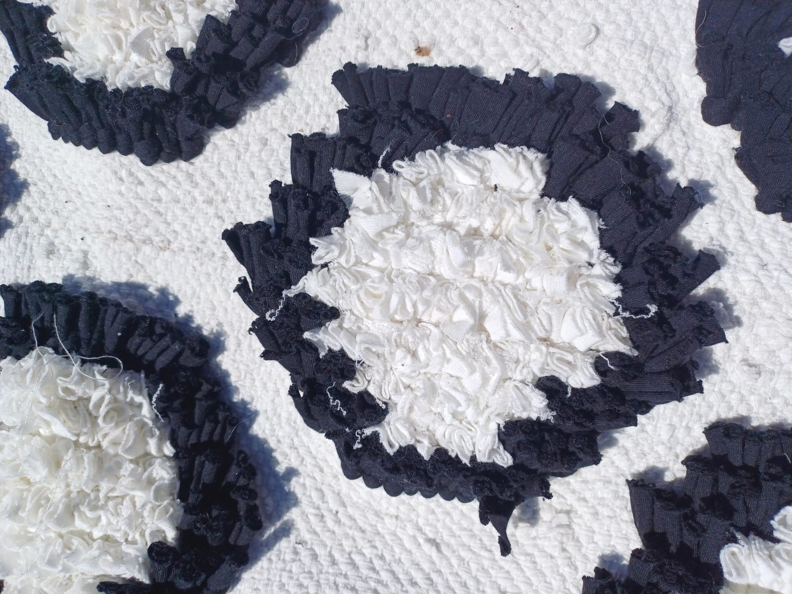  Boucherouite rug Rags Black, White Morocco