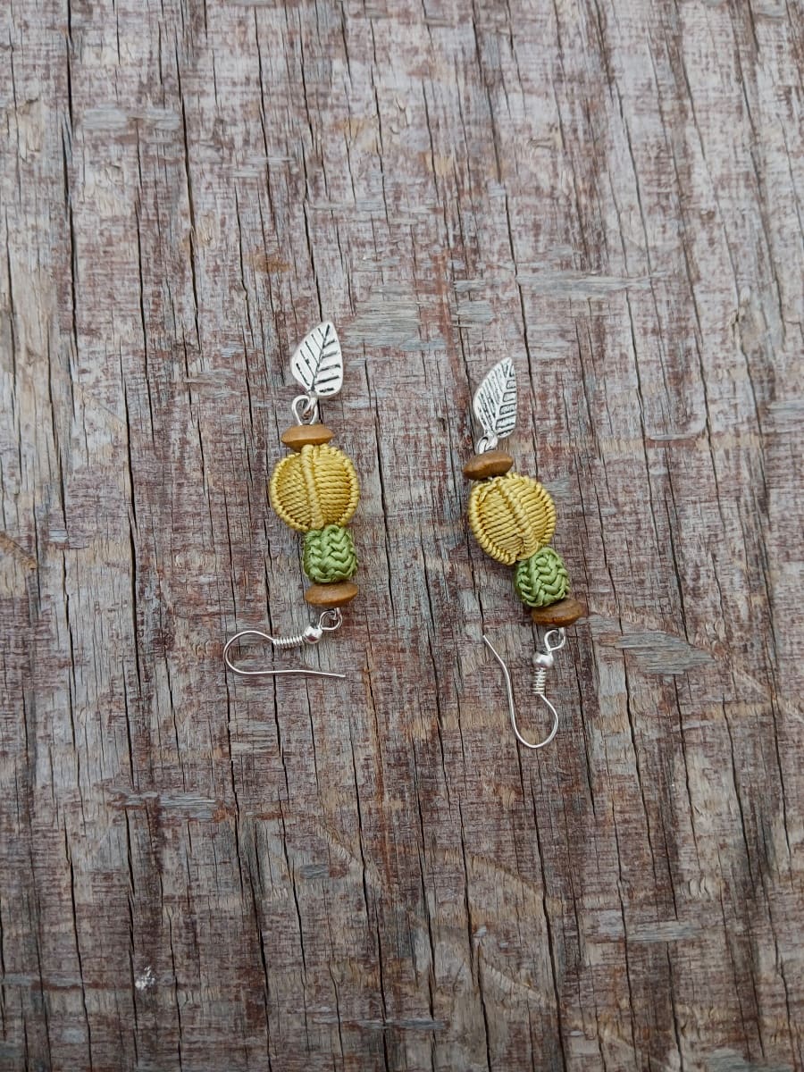 Button Dangle Earrings