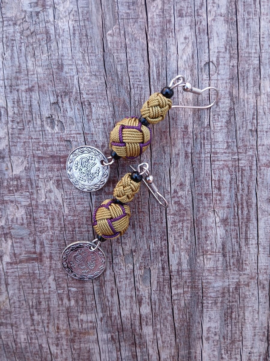 Button Dangle Earrings