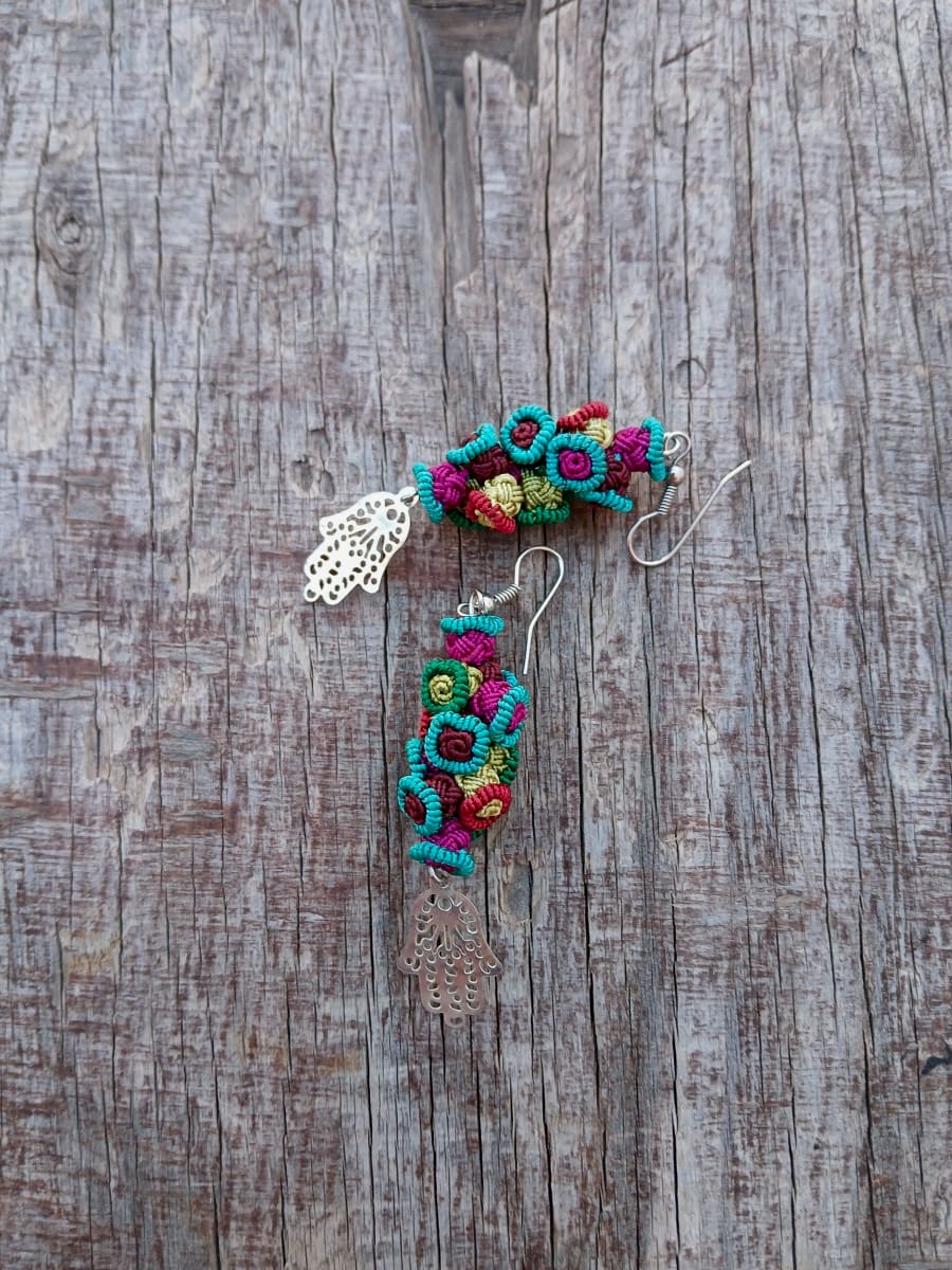 Button Dangle Earrings
