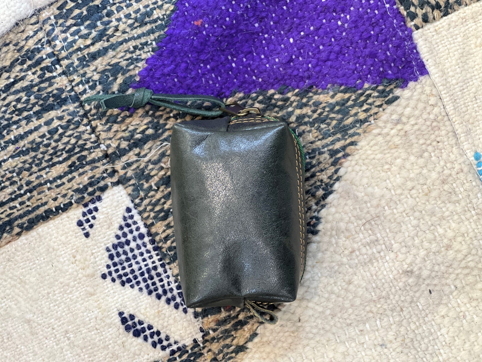   small bag leather and Sabra silk Green Morocco