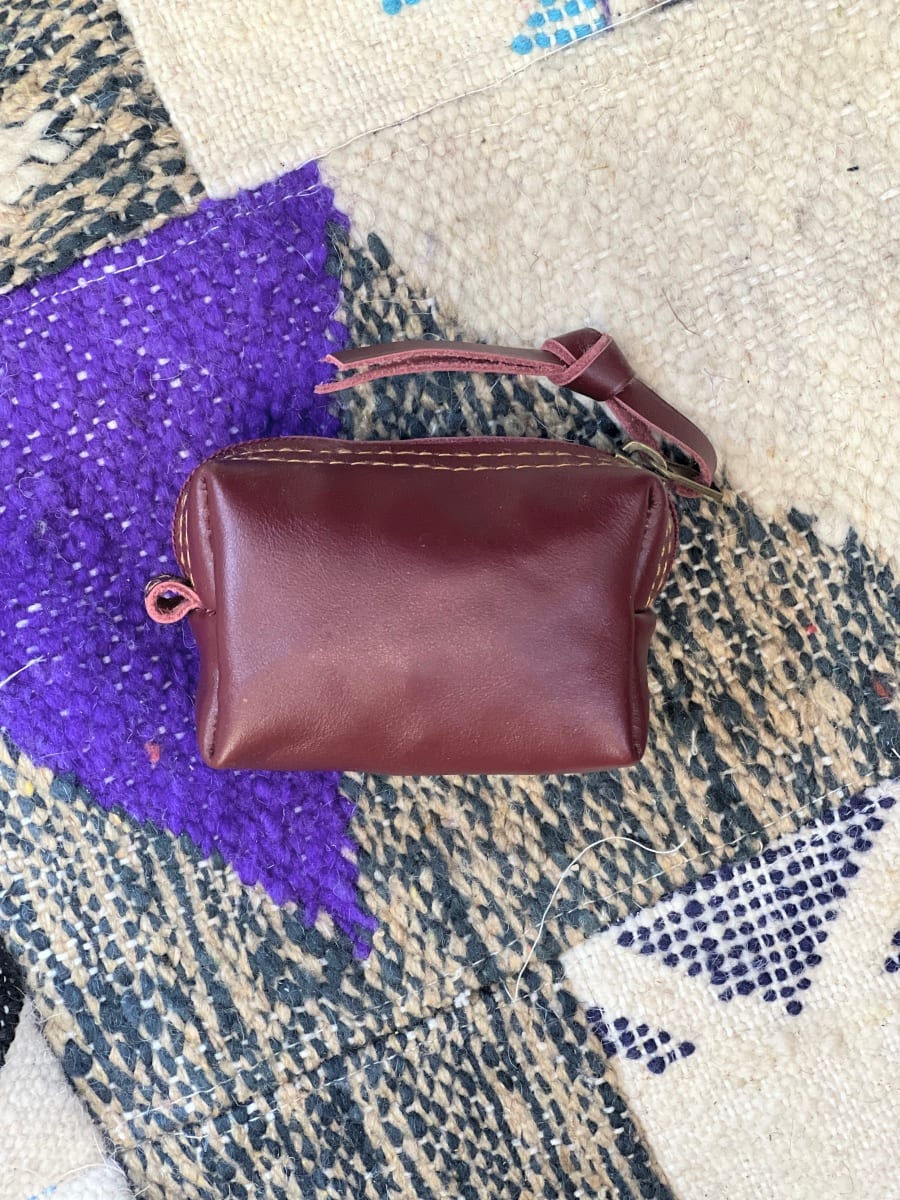   small bag leather and Sabra silk Red Morocco