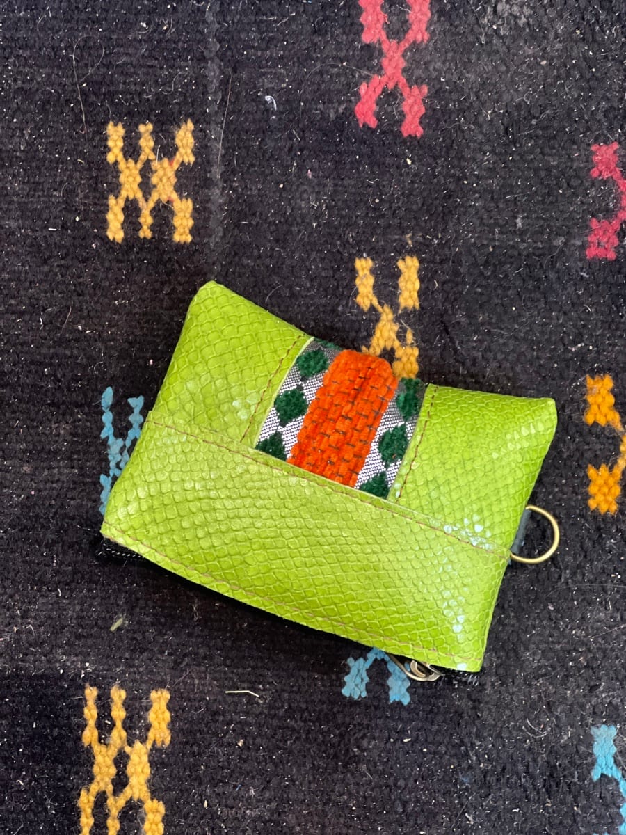   small bag leather Green, Orange Morocco