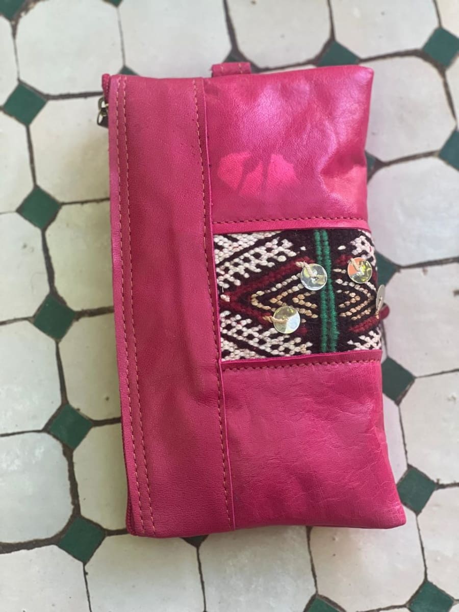   small bag thread and leather Pink Morocco