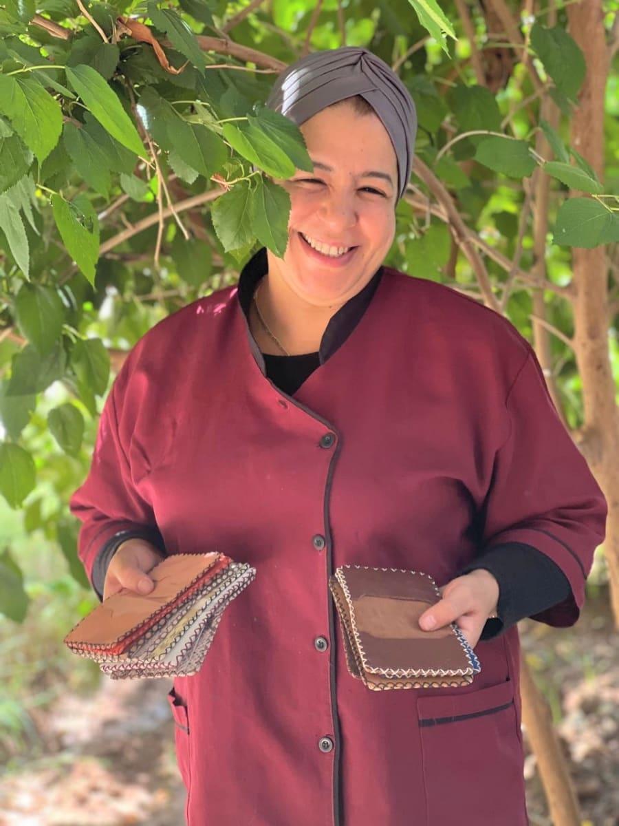   small bag leather and Sabra silk White Morocco