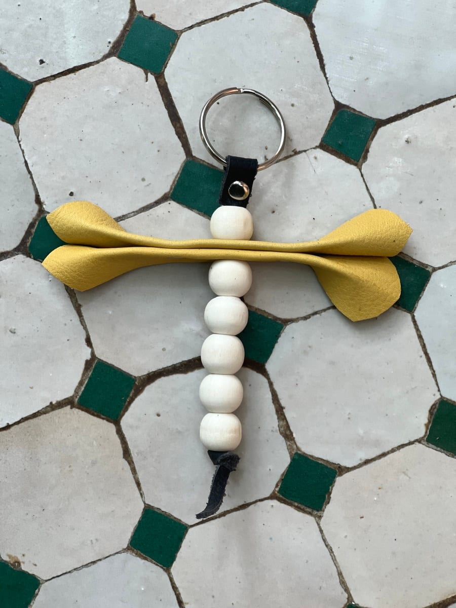   small bag leather Yellow, White Morocco