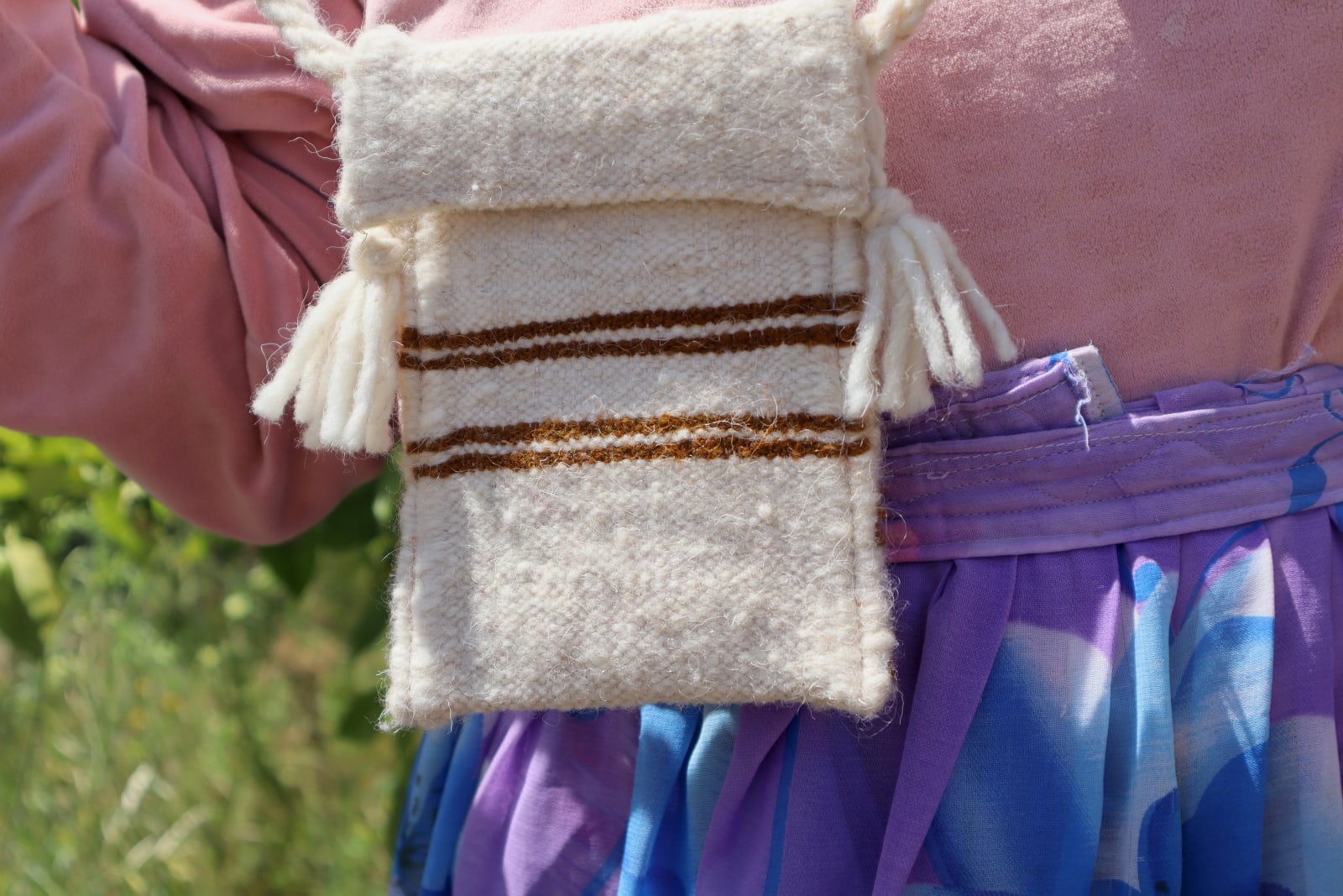  Flatweave  and  Brown, White Morocco