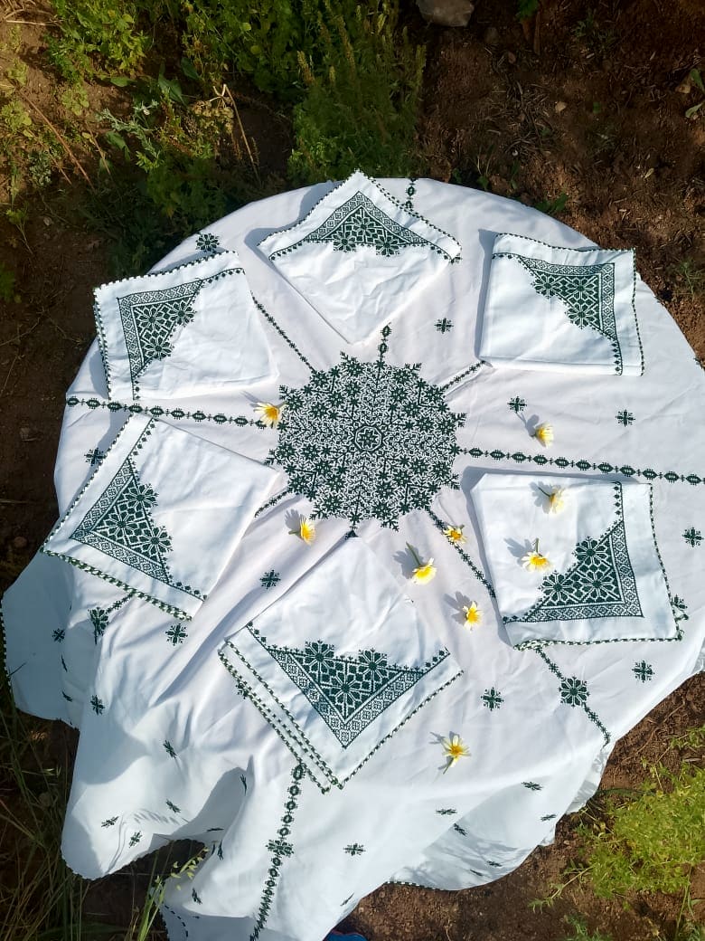  Pillow case  Green Morocco