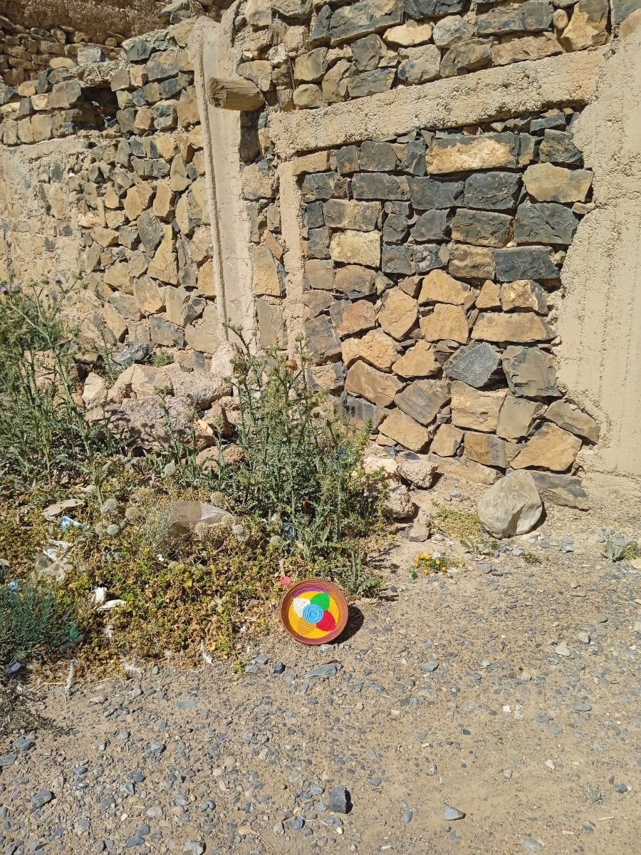  Basket Dyed Wool and Reed Colored Morocco