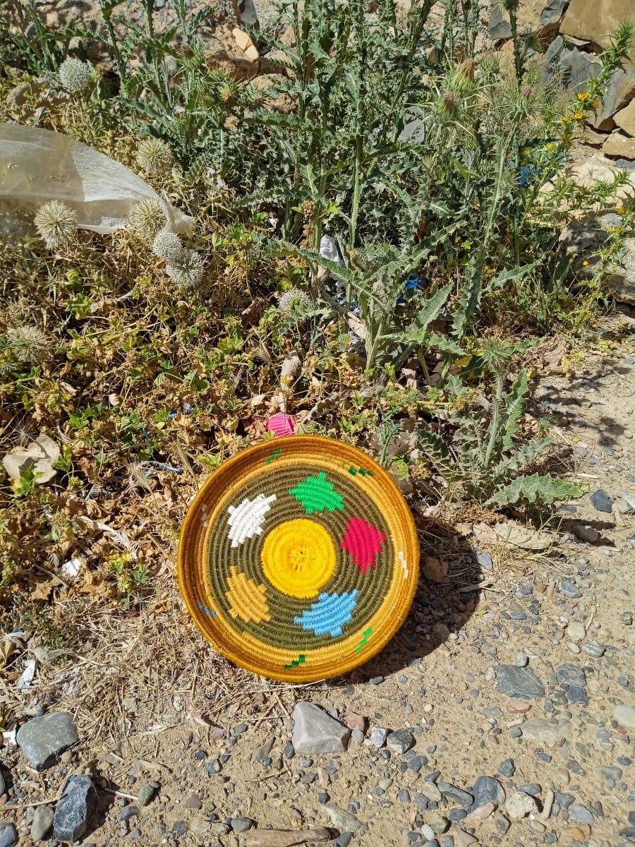  Basket Dyed Wool and Reed Colored Morocco