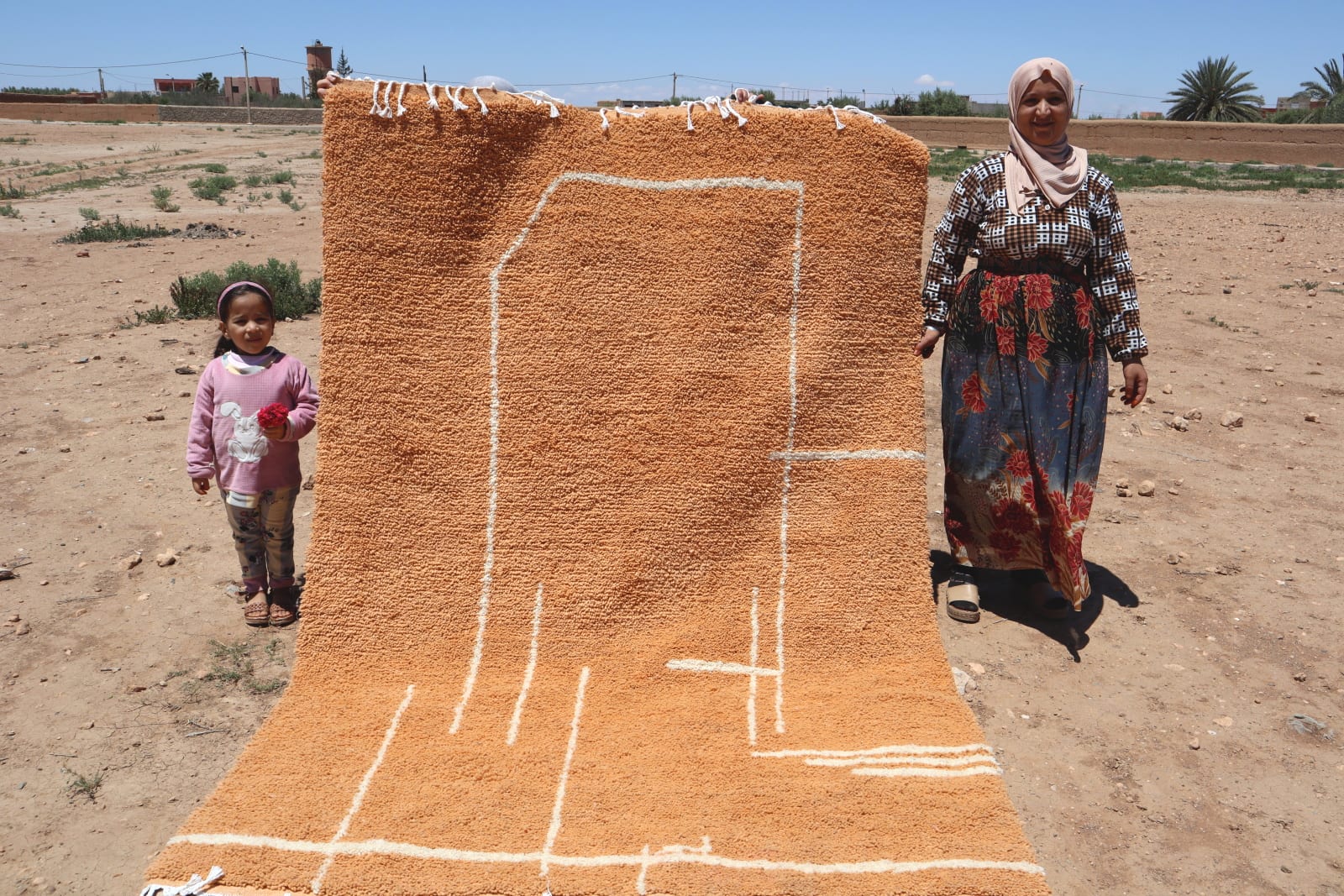  Rug   and  Orange, White Morocco