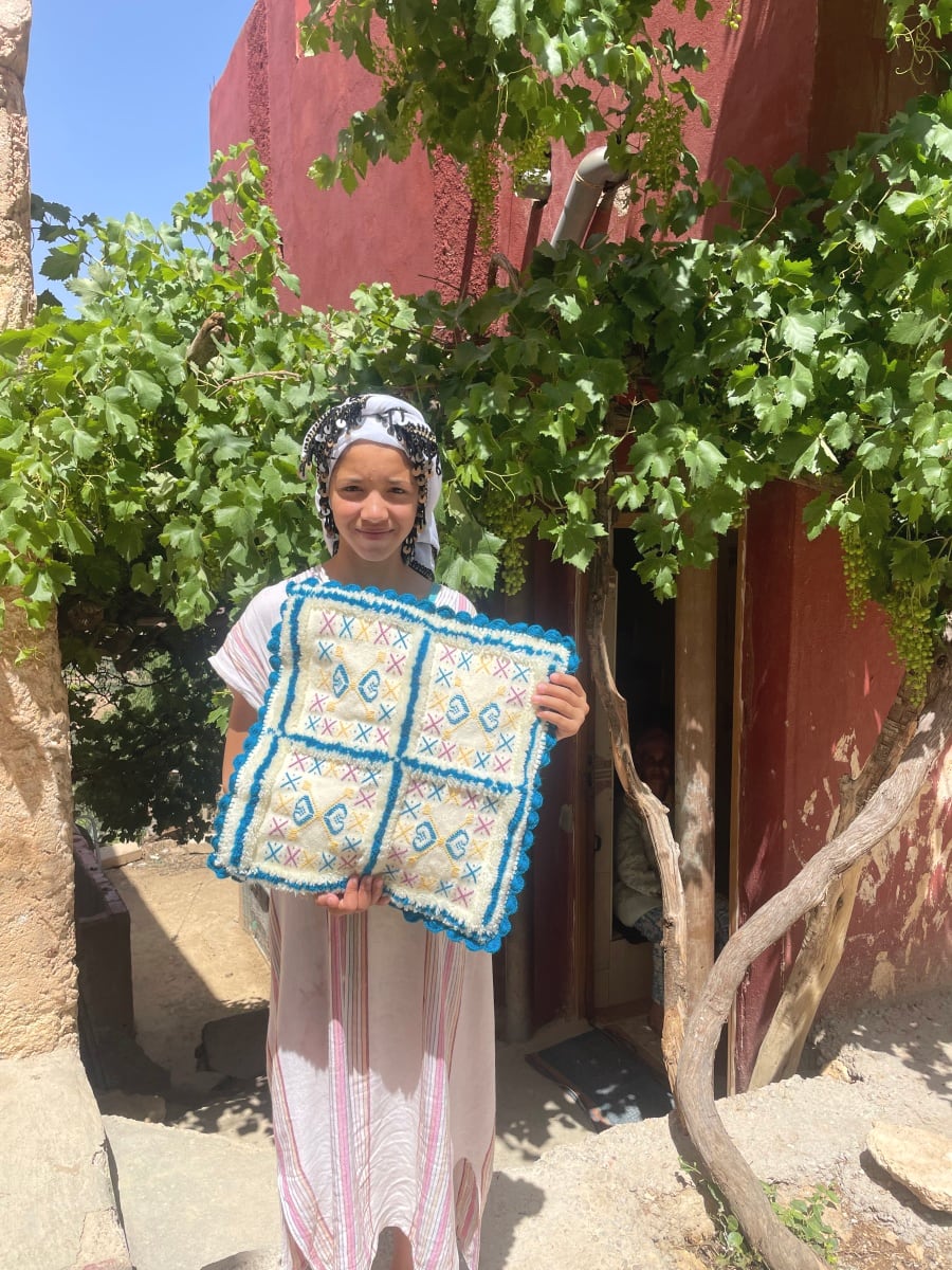  Pillow Warp of cotton Colored Morocco