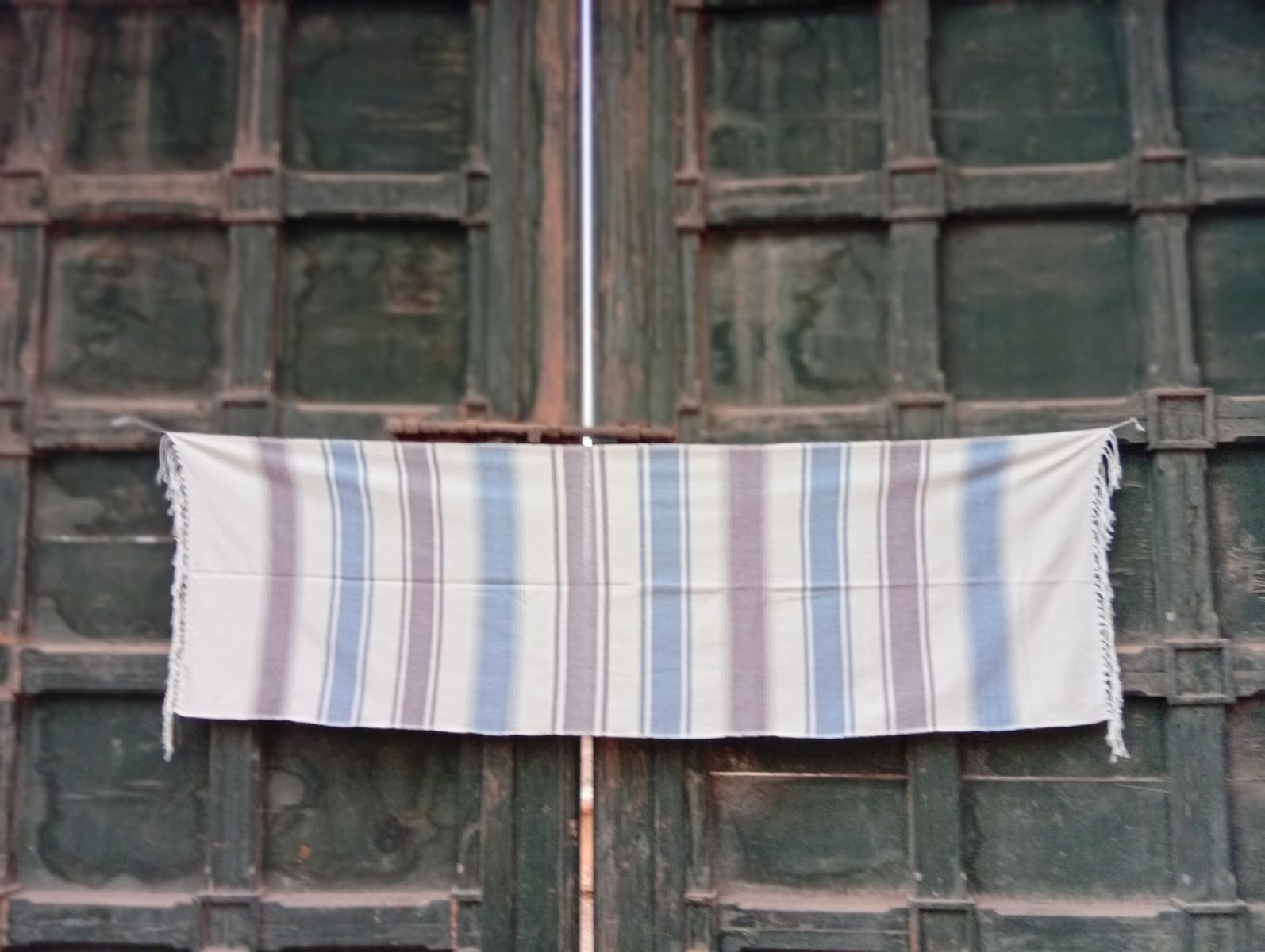  Shawl Cotton Thread Light Blue, Brown Morocco