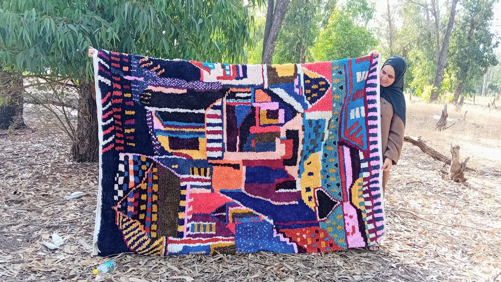  Upcycled Boucherouite Rug  Colored Morocco