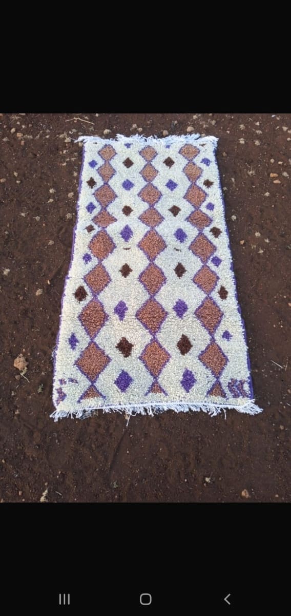  A rug  Purple, Brown Morocco