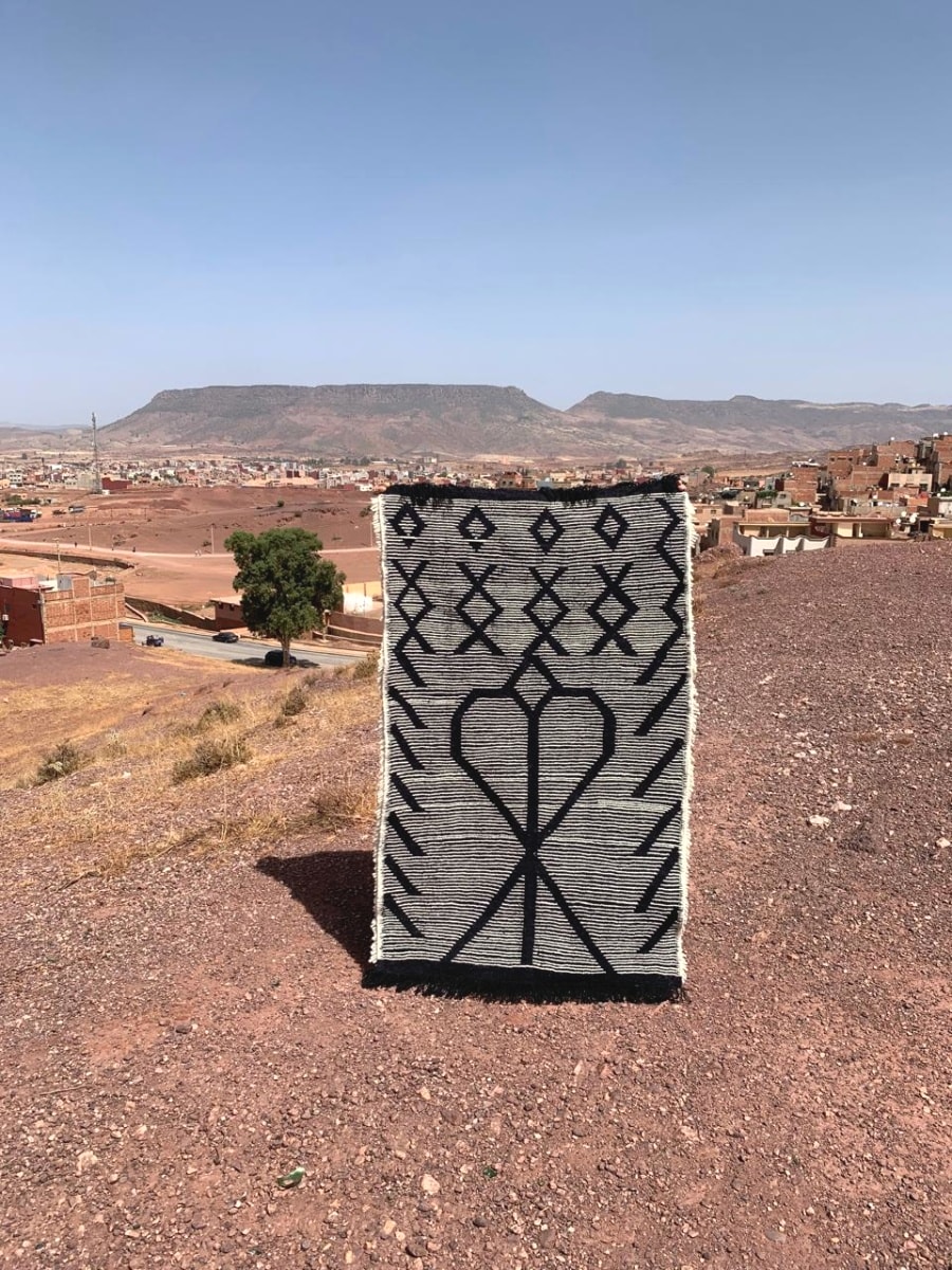  Beni Ourain Rug  Black, White Morocco