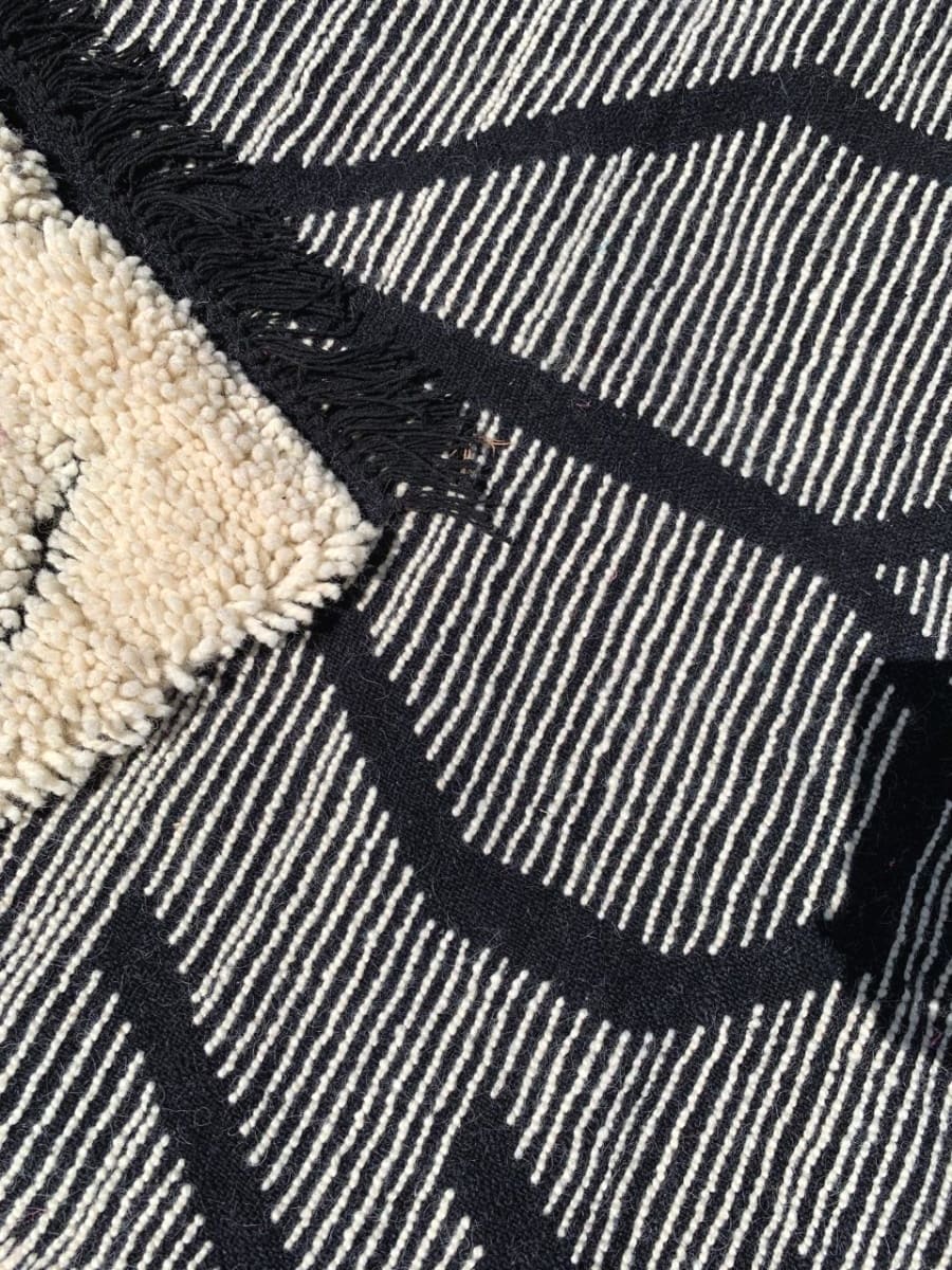  Beni Ourain Rug  Black, White Morocco